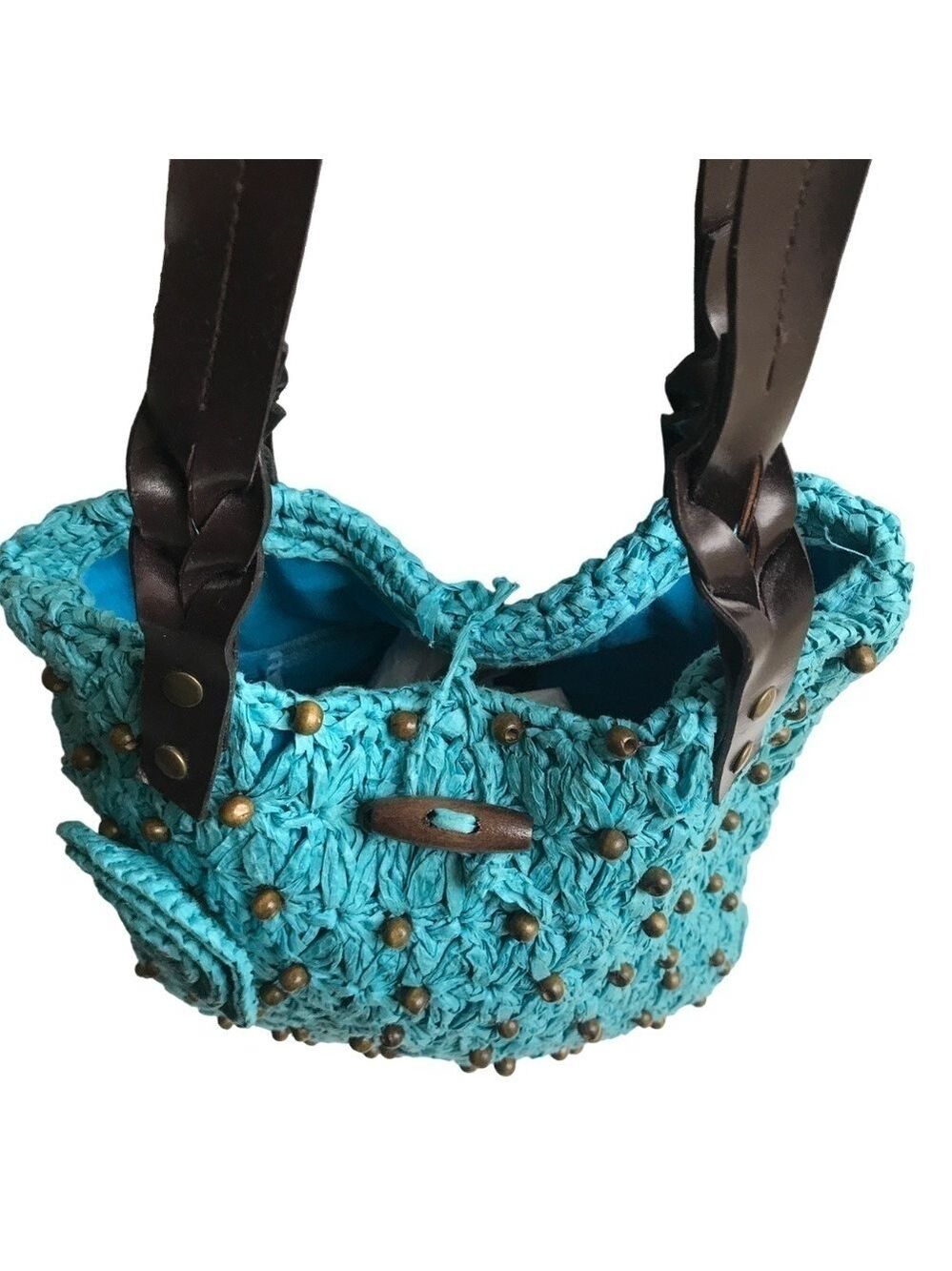 Naturalizer Woven Paper & Wooden Bead Shoulder Bag - Picture 7 of 14